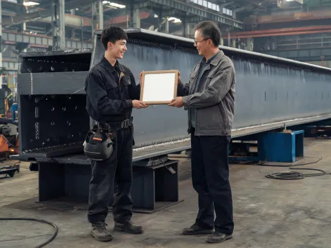 Apprentice welder graduation on girder line