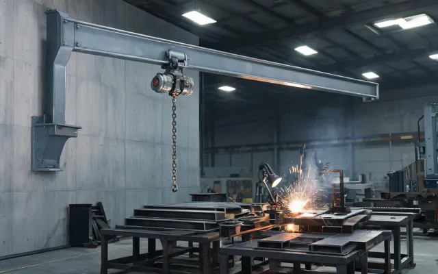 Jib crane at welding cell